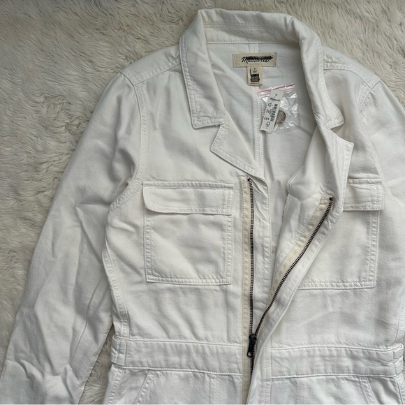 Madewell Jumpsuit Utility Coveralls Denim Cotton Blend Vintage Ivory S NWT New - Picture 6 of 13